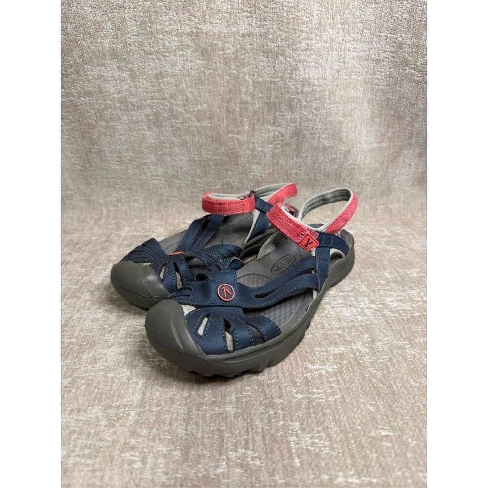 KEEN Kids' Rose Close-Toe Strappy Athletic Water Sandals Navy Blue Pink Size 3
